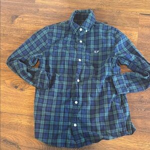 Vineyard Vines Blue and Green Casual Button Down Shirt